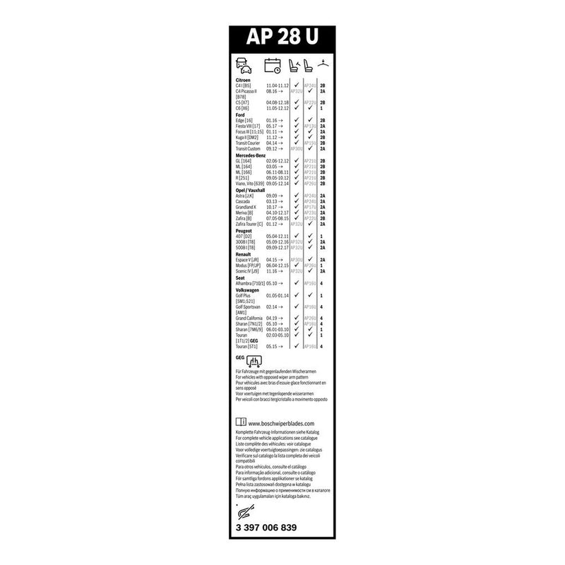 Bosch Aerotwin Wiper Blade 700mm — AP28U