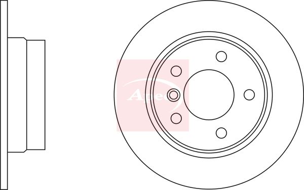 Apec 2 x Brake Disc Set Solid