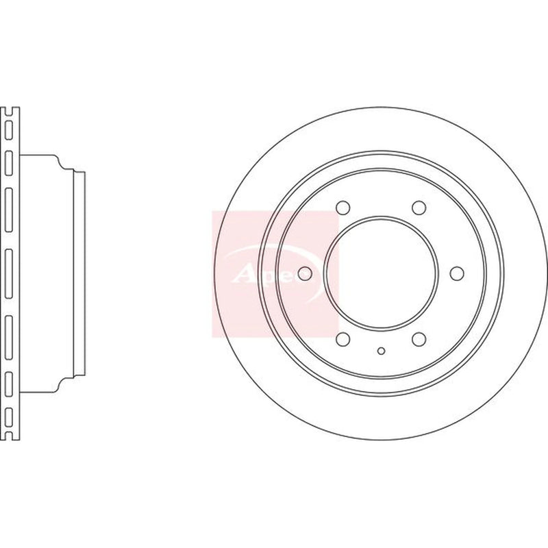 Apec 2 x Vented Rear Brake Discs DSK2016