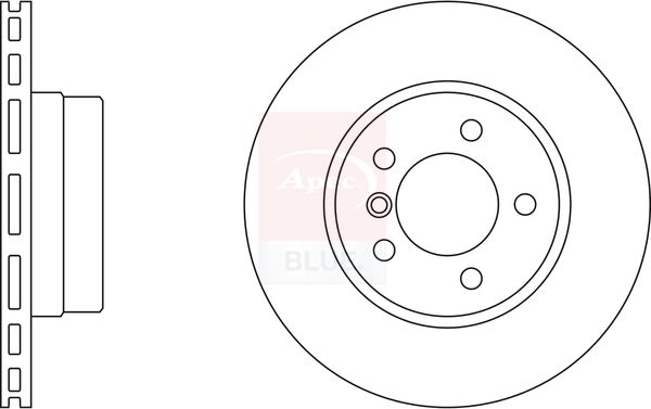 Apec 2 x Brake Disc Set Vented