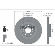Textar 2 x Vented Rear Brake Discs 92337803