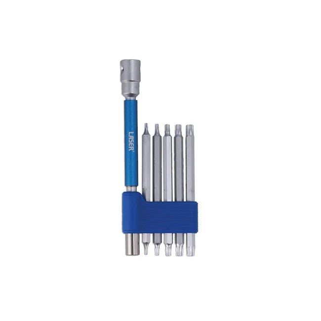 Laser Tools Interchangeable 3-Way T-Handle Spinner & Star Bit Set - 6pc - PL