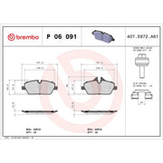 Brembo 4 x Front Brake Pad Set P06091