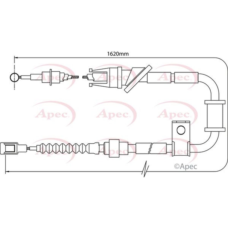 Apec Handbrake Cable Right Rear CAB1509