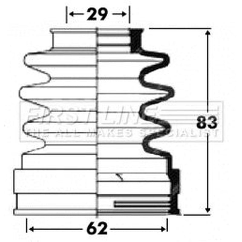 First Line Drive Shaft Bellow Kit Front Left FCB2897