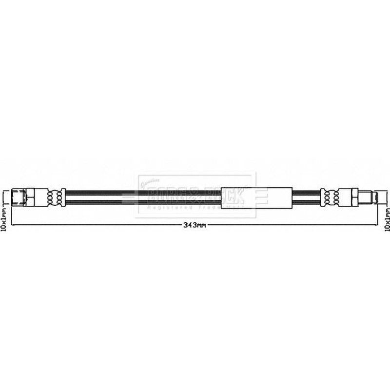 Borg & Beck Brake Hydraulic Hose Line Rear Left BBH8393
