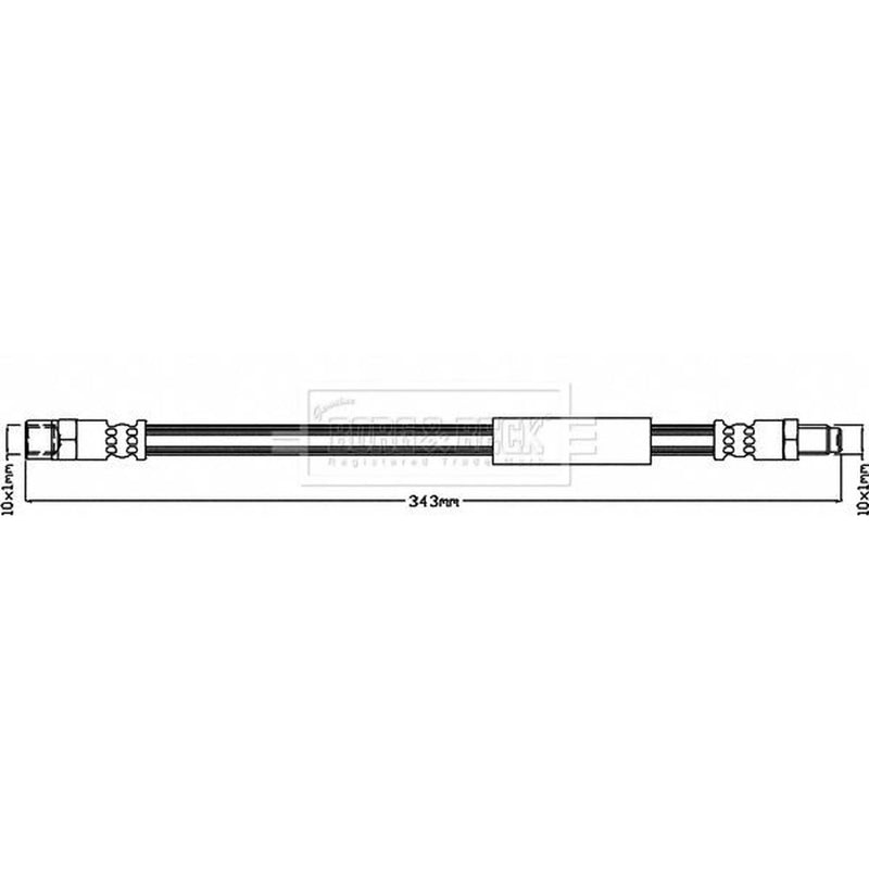 Borg & Beck Brake Hydraulic Hose Line Rear Left BBH8393