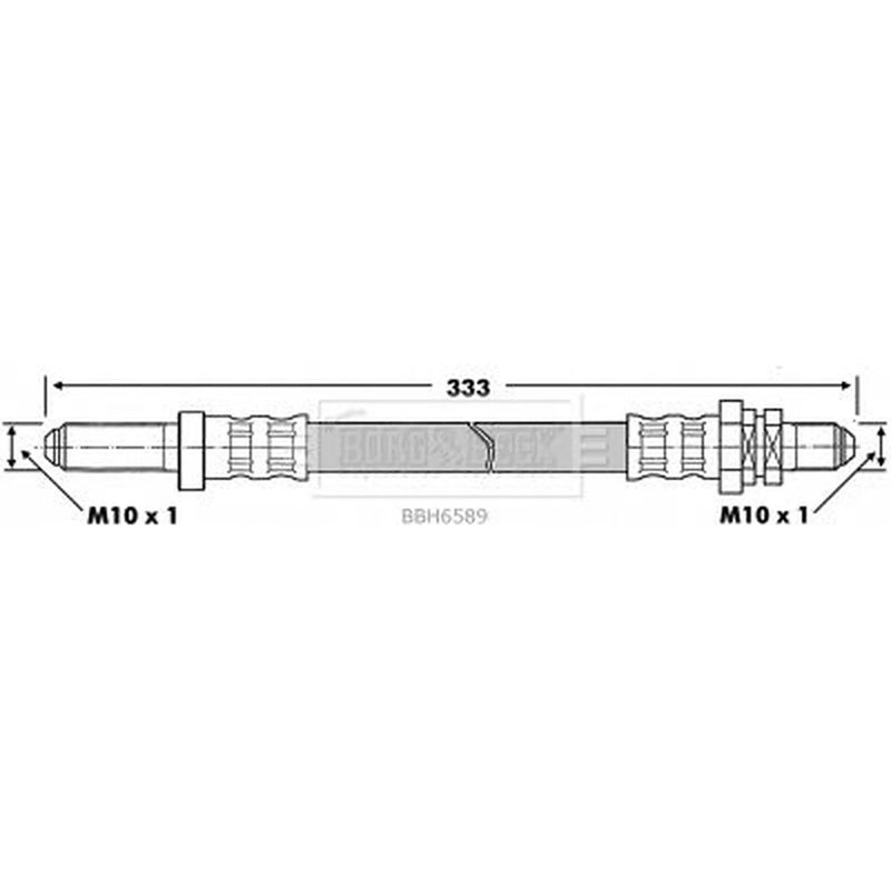 Borg & Beck Brake Hydraulic Hose Line Rear Left BBH6589