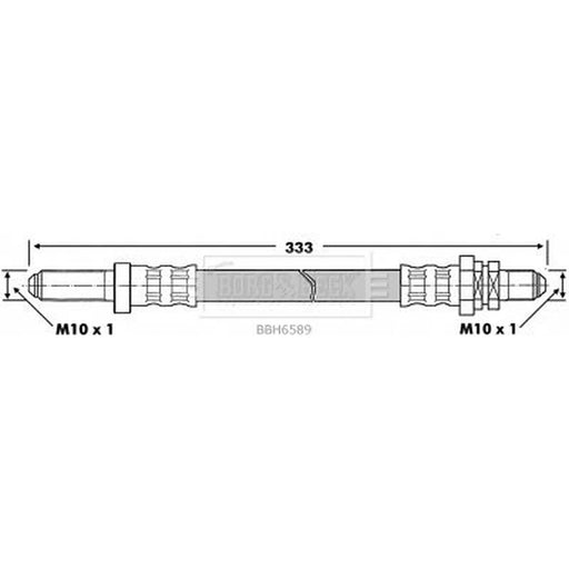 Borg & Beck Brake Hydraulic Hose Line Rear Left BBH6589