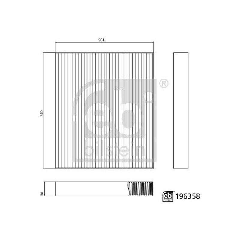 Febi Cabin Air Filter (Pollen Filter) 196358