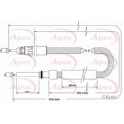 Apec Handbrake Cable Left Rear CAB1551
