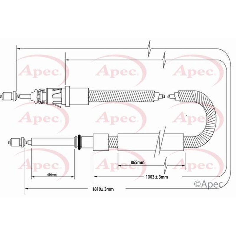 Apec Handbrake Cable Left Rear CAB1551