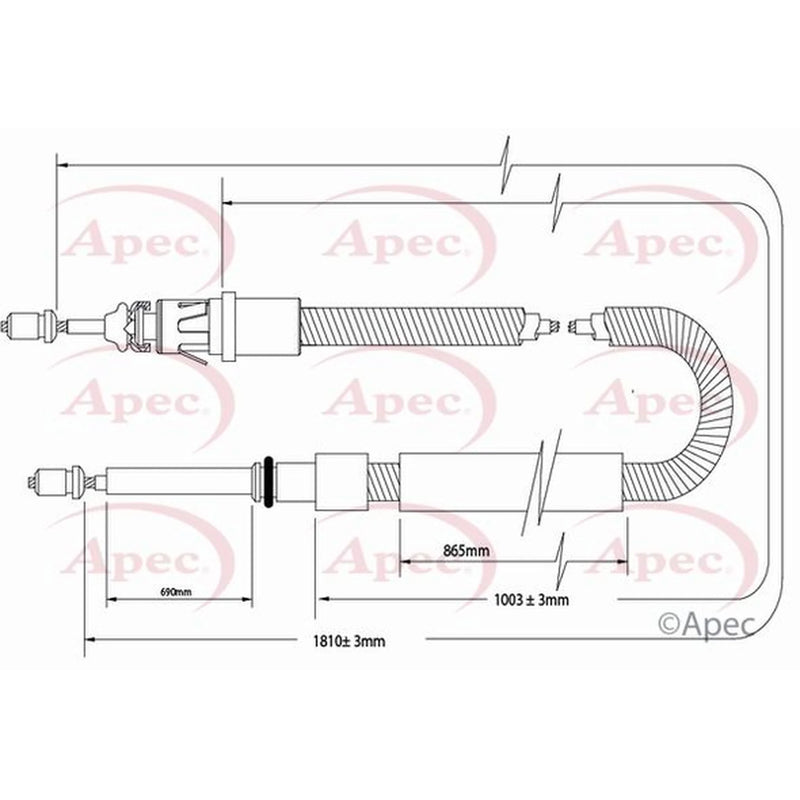 Apec Handbrake Cable Left Rear CAB1551