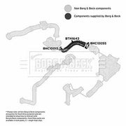 Borg & Beck Air Filter Intake Hose NBR (nitrile butadiene ru BTH1643