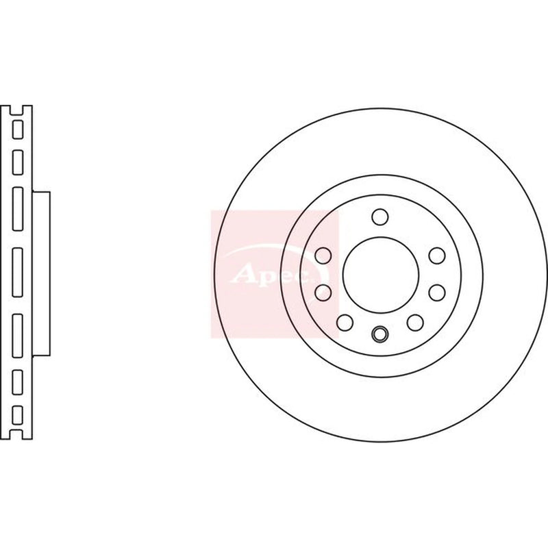 Apec 2 x Vented Front Brake Discs DSK2596