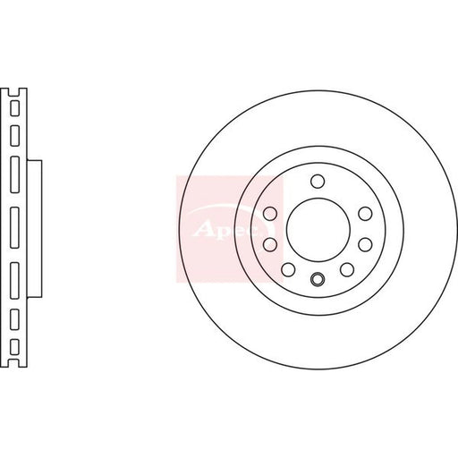 Apec 2 x Vented Front Brake Discs DSK2596