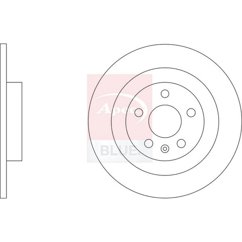 Apec 2 x Solid Rear Brake Discs SDK7389-x2