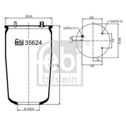 Febi Air Suspension Bellow Rear Right 35624
