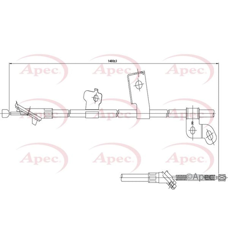 Apec Handbrake Cable Right Rear CAB1444
