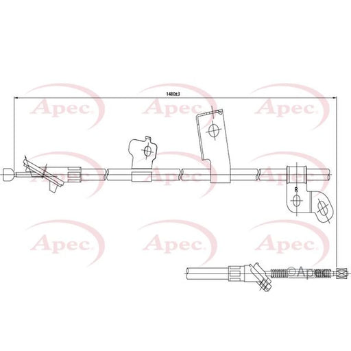 Apec Handbrake Cable Right Rear CAB1444