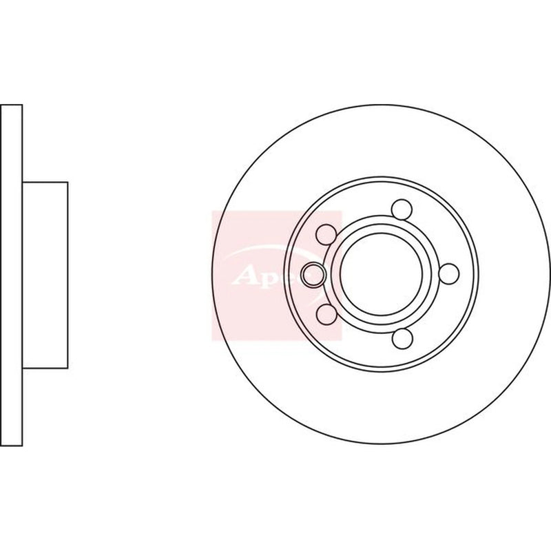 Apec 2 x Solid Front Brake Discs DSK785
