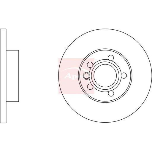 Apec 2 x Solid Front Brake Discs DSK785