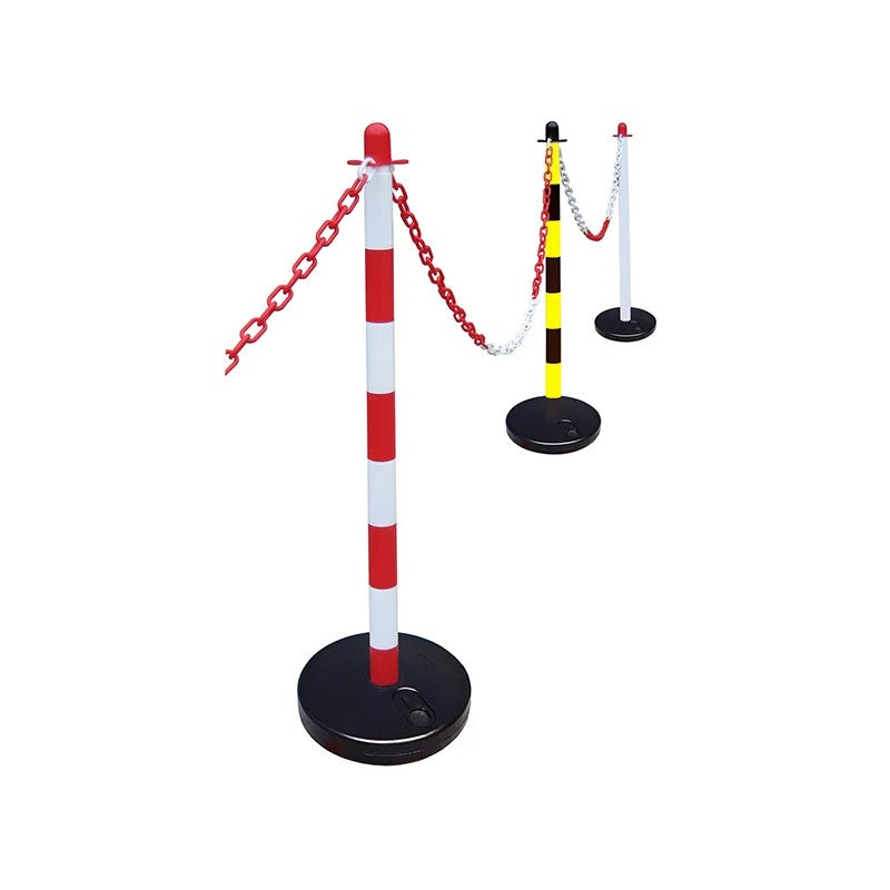 Faithfull Plastic Post for Chain - Red / White - FAICHPOSTRW