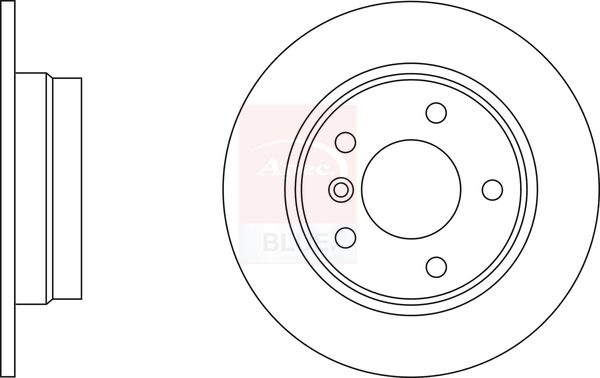Apec 2 x Brake Disc Set Solid
