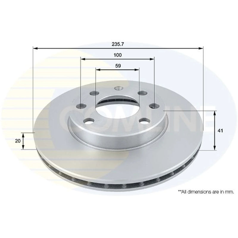 Comline 2 x Front Brake Discs ADC1047V