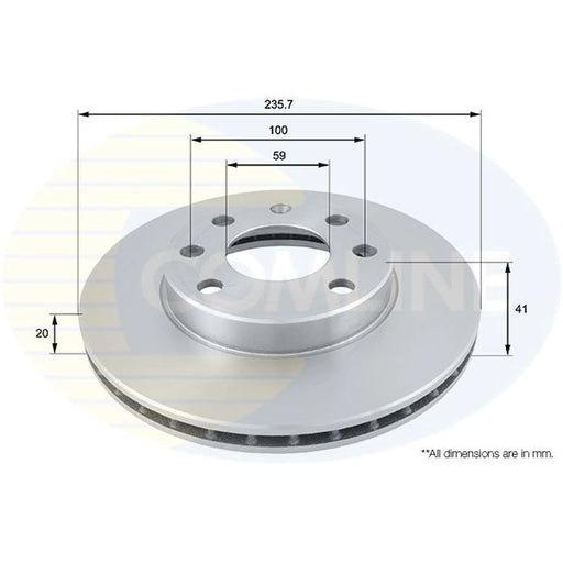 Comline 2 x Front Brake Discs ADC1047V