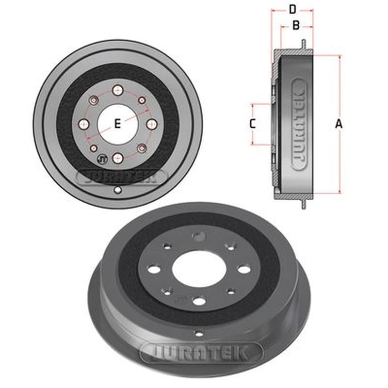 Juratek Brake Drum Assembly Rear JDR025