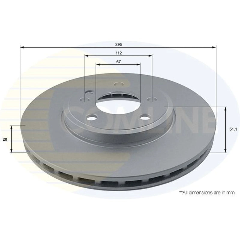 Comline 2 x Internally Vented Front Brake Discs ADC1673V