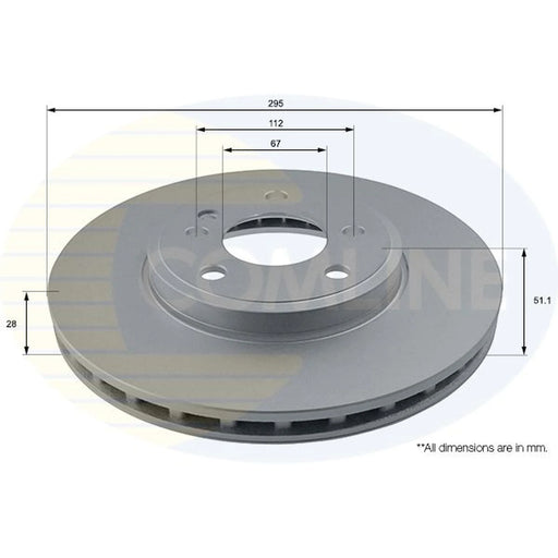 Comline 2 x Internally Vented Front Brake Discs ADC1673V