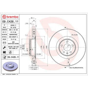 Brembo 2 x Internally Vented Front Brake Discs 09.C426.11
