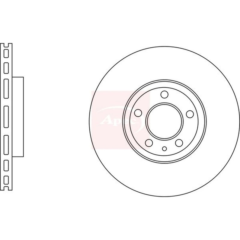 Apec 2 x Vented Front Brake Discs DSK3120