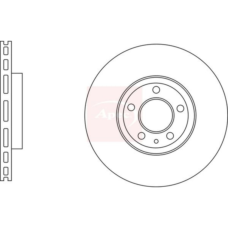 Apec 2 x Vented Front Brake Discs DSK3120