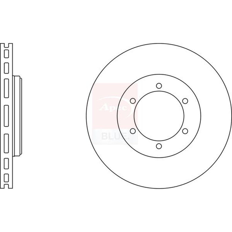Apec 2 x Vented Front Brake Discs SDK6483