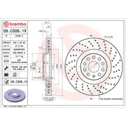 Brembo Xtra 2 x Perforated/Vented Front Brake Discs 09.C306.1X