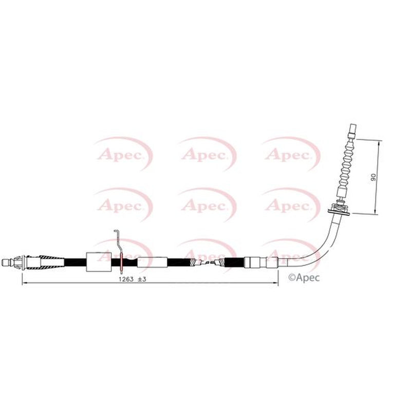 Apec Handbrake Cable Left Rear CAB1610