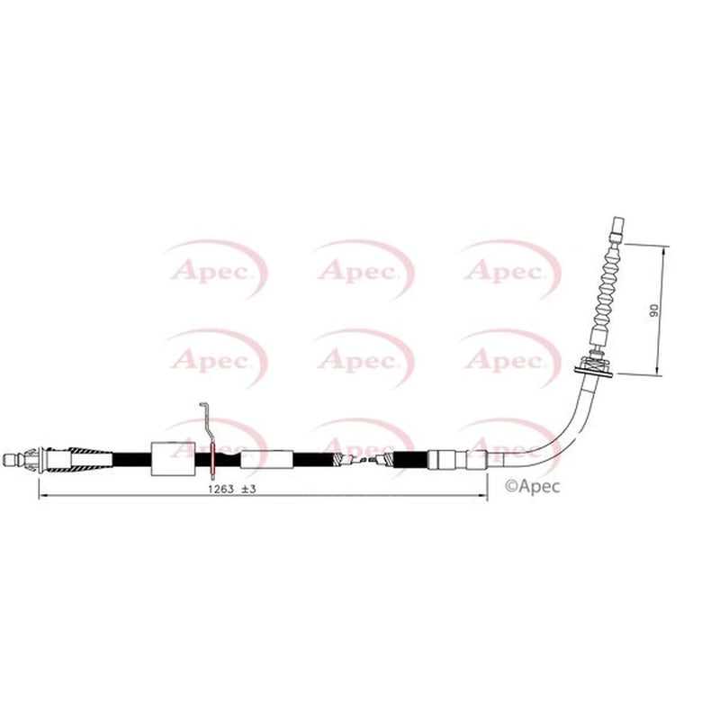 Apec Handbrake Cable Left Rear CAB1610