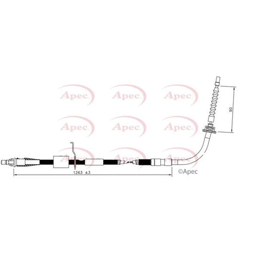 Apec Handbrake Cable Left Rear CAB1610