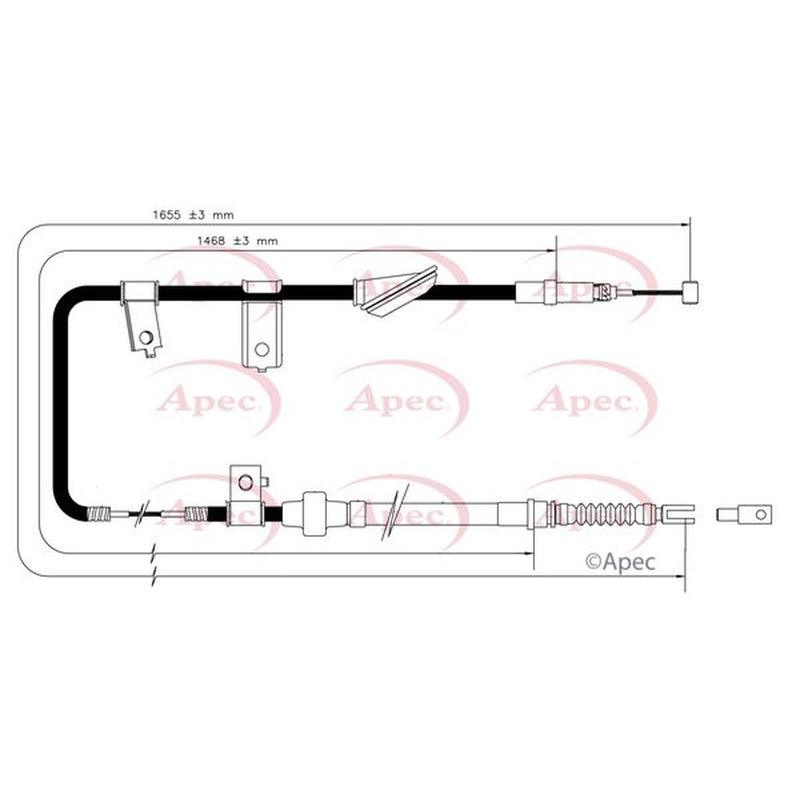 Apec Handbrake Cable Right Rear CAB1575