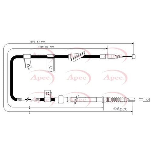 Apec Handbrake Cable Right Rear CAB1575