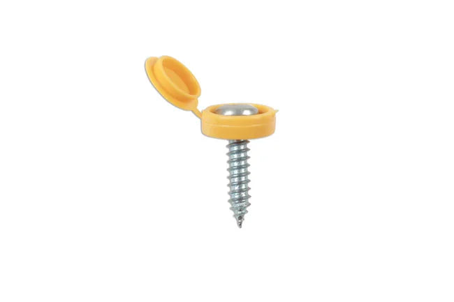 Connect Yellow Number Plate Flip Top & Screw 5pc - CPL