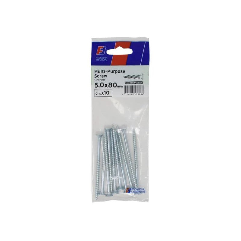 ForgeFix Multi-Purpose Pozi Screw CSK ST ZP 5.0 x ForgePack 10 30-100mm