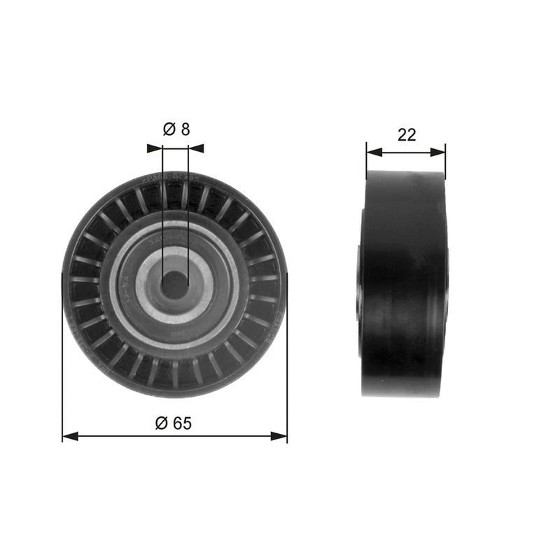 Gates V-Ribbed Belt Deflection/Guide Pulley T36258