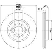DON 2 x Internally Vented Front Brake Discs PCD22542