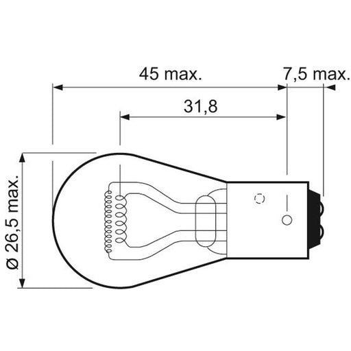 Valeo 10 x Stop/Tail Light Bulb 12V 032205