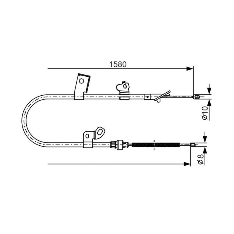 Bosch Handbrake Cable Left Rear 1 987 482 155