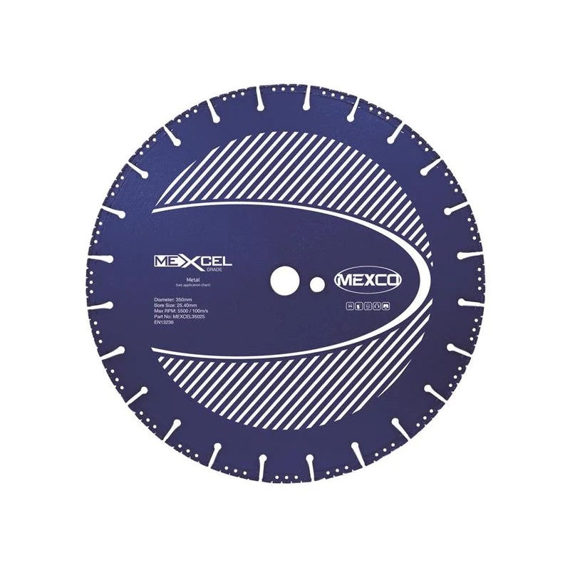 MEXCO XCEL Grade Metal Cut Diamond Blade 350 x 25.4mm - MEXCEL35025